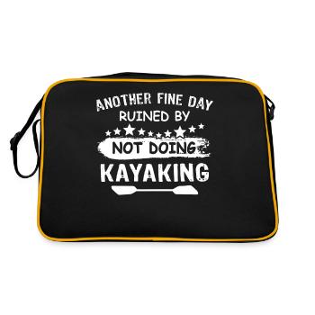 Kayaking Kayaker Kayak - Retro Bag - black/gold - Back