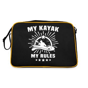 Kayaking Kayaker Kayak - Retro Bag - black/gold - Back