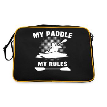 Kayaking Kayaker Kayak - Retro Bag - black/gold - Back