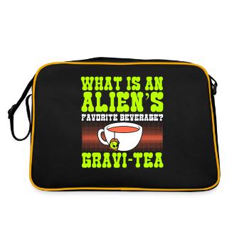 What Is An Aliens Favorite Beverage? Gravi-tea - Retro Bag - black/gold - Back