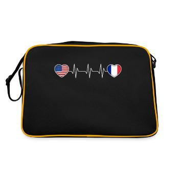 Frankreich - Retro Tasche - Schwarz/Gold - Hinten