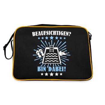 Schwimmmeister Bademeister - Retro Tasche - Schwarz/Gold - Hinten
