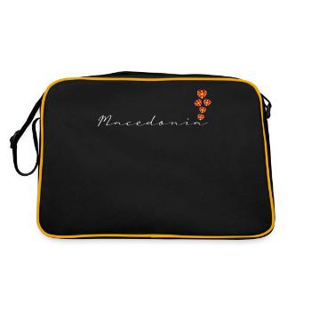Mazedonien - Retro Tasche - Schwarz/Gold - Hinten