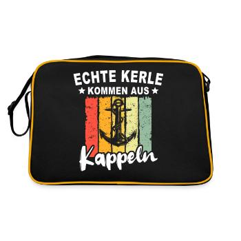 Kappeln Sprüche Kappelner Spruch - Retro Tasche - Schwarz/Gold - Hinten