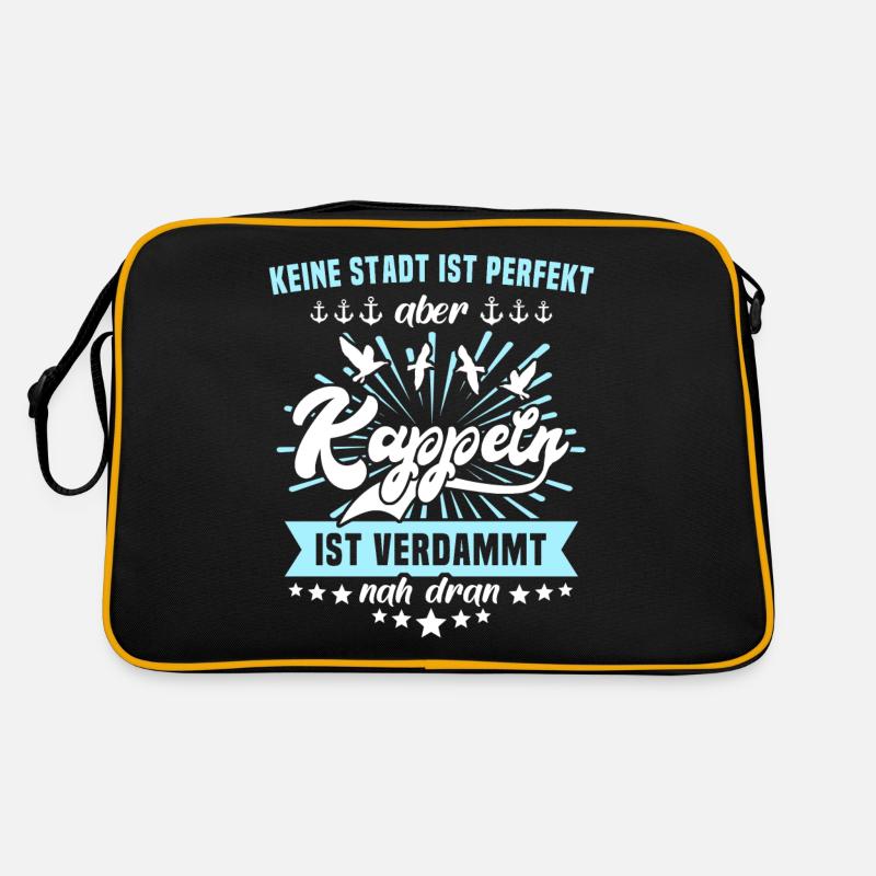 Kappeln Sprüche Kappelner Spruch - Retro Tasche - Schwarz/Gold