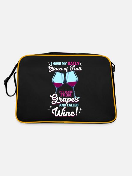 I have my daily fruit and it's called wine - Retro Bag - black/gold - Back