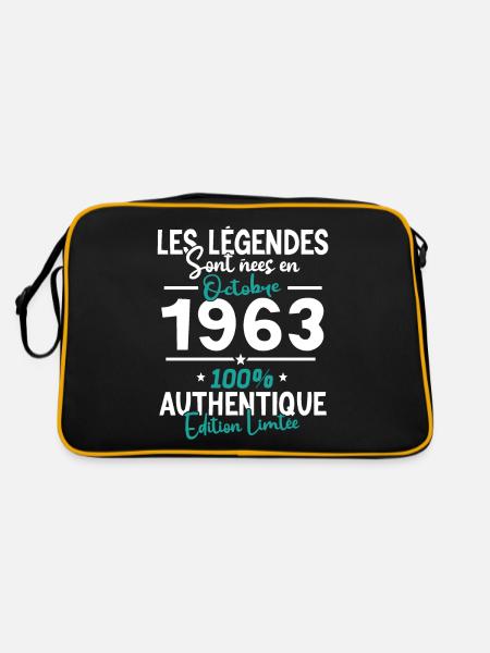 Les Légendes d'Octobre 1963 - 60 ans - Sac Retro - noir/or - Dos