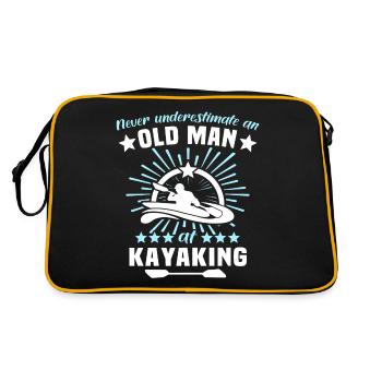 Kayaking Mann Unterschätze Kayakfahrer - Retro Tasche - Schwarz/Gold - Hinten