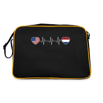 Niederlande - Retro Tasche - Schwarz/Gold - Hinten