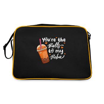 Bubble Tea Boba Tea Kawaii Cadeau - Sac Retro - noir/or - Dos