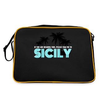 Urlaub in Sizilien - Retro Tasche - Schwarz/Gold - Hinten