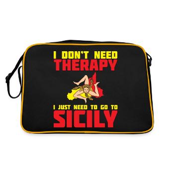 Sicile Flag Sicilia - Sac Retro - noir/or - Dos