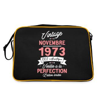 Cadeau Anniversaire Novembre 1973 50 Ans - Retro Tasche - Schwarz/Gold - Hinten