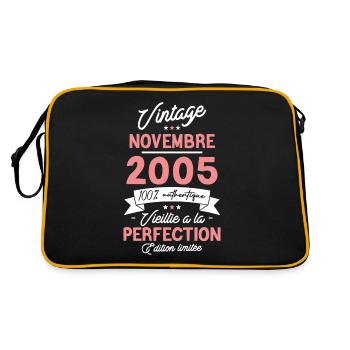 Cadeau Anniversaire Novembre 2005 18 Ans - Retro Tasche - Schwarz/Gold - Hinten