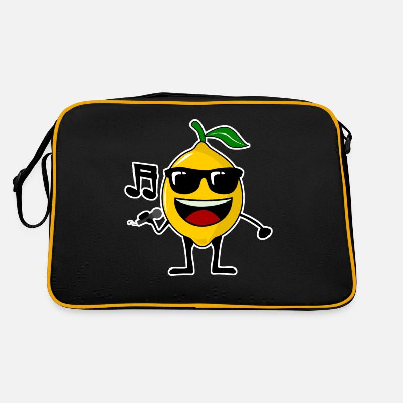 Zitrone singt Musik Zitronen Retro Tasche