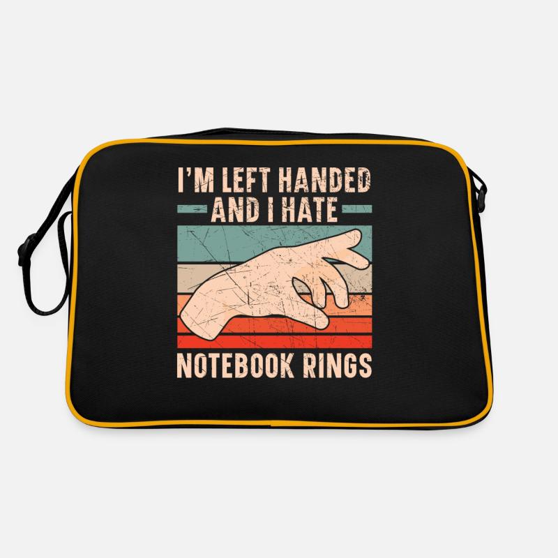 Ich bin Linkshänder und ich hasse Notebook-Ringe Retro Tasche
