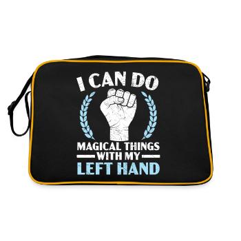 I can do magical things with my left hand - Retro Bag - black/gold - Back
