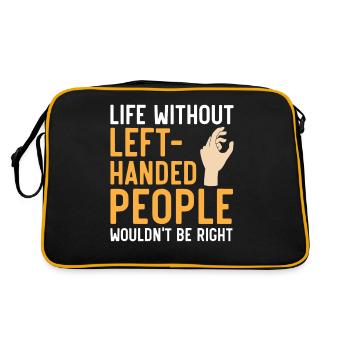 Life would not be okay without left-handers - Retro Bag - black/gold - Back