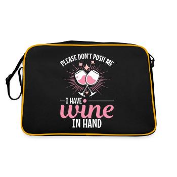 Please don't push, I have wine in my hand - Retro Bag - black/gold - Back