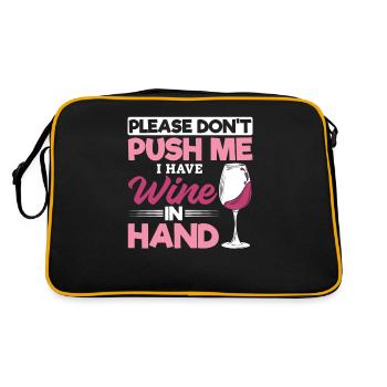 Please don't push, I have wine in my hand - Retro Bag - black/gold - Back