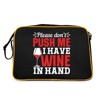 Please don't push, I have wine in my hand - Retro Bag - black/gold - Back