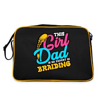 This Girl Dad Is An Expert In Braiding - Retro Bag - black/gold - Back