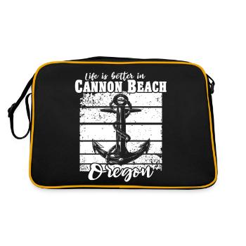 Cannon Beach OR - Retro Bag - black/gold - Back