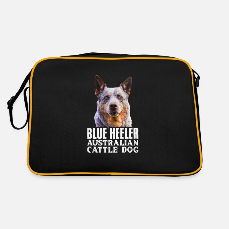 Australian Cattle Dog - Retro Tasche - Schwarz/Gold