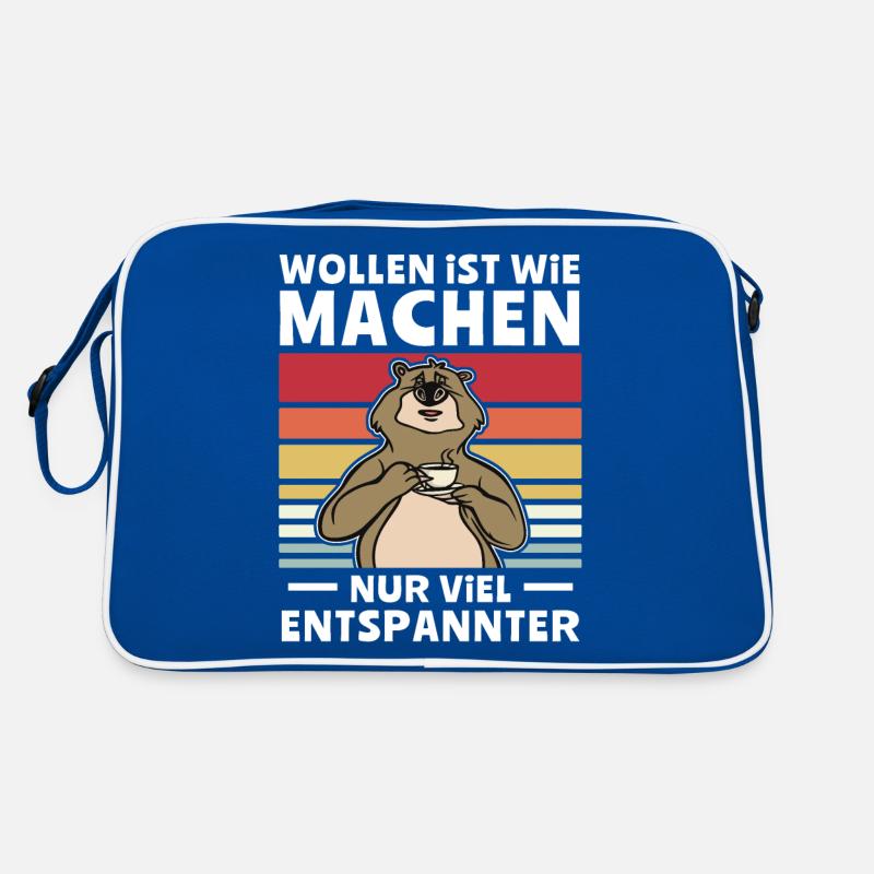 Bär Chillen Wollen Machen Retro Tasche