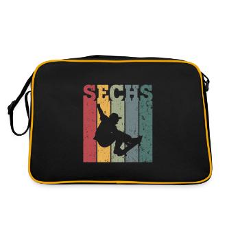 Sechs - Retro Tasche - Schwarz/Gold - Hinten
