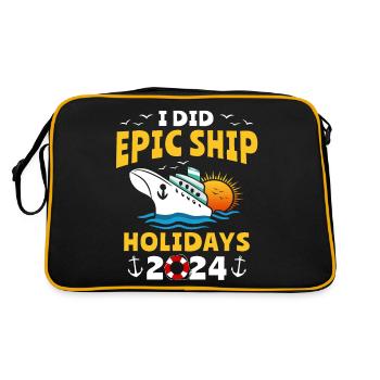 Kreuzfahrt 2024 Familienkreuzfahrt - Retro Tasche - Schwarz/Gold - Hinten