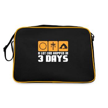 Bible Bible Verse Christian Proverbs Jesus Gift - Retro Bag - black/gold - Back