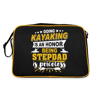 Kayak Stiefpapa Kayaking - Retro Tasche - Schwarz/Gold - Hinten