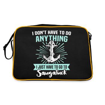 Saugatuck, Michigan - Retro Bag - black/gold - Back
