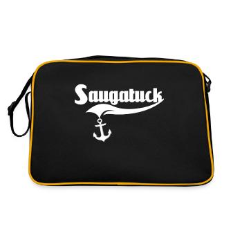 Saugatuck, Michigan - Retro Bag - black/gold - Back