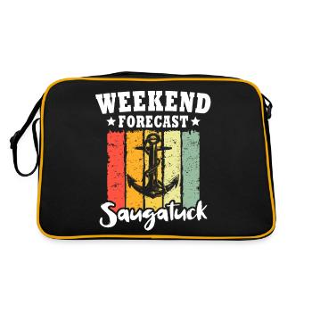 Saugatuck, Michigan - Retro Bag - black/gold - Back