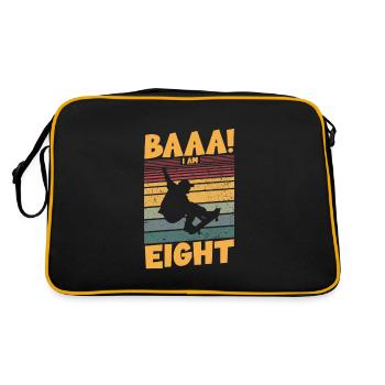 Baaa! I am eight - Retro Tasche - Schwarz/Gold - Hinten