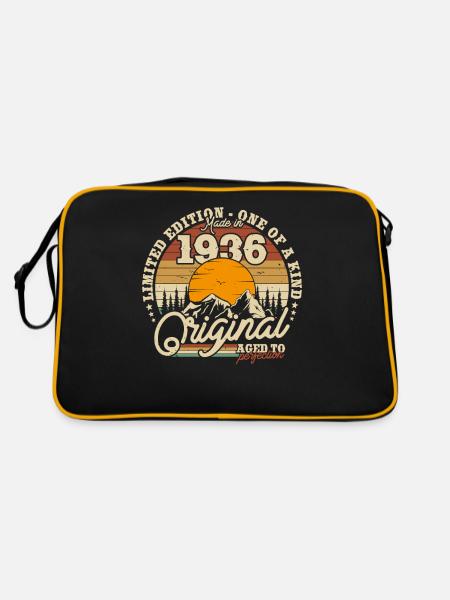 Cadeau d’anniversaire vintage et rétro 1936 87/88 - Sac Retro - noir/or - Dos