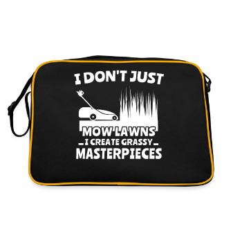 Rasenmäher - Retro Tasche - Schwarz/Gold - Hinten