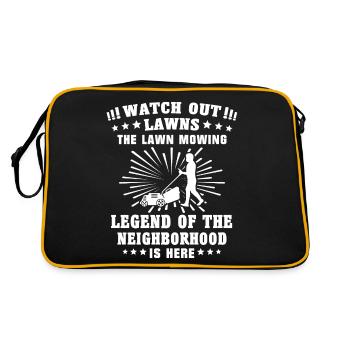Rasenmäher - Retro Tasche - Schwarz/Gold - Hinten