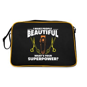 Drôle de coiffeur Cadeau Styliste Coiffeur - Sac Retro - noir/or - Dos