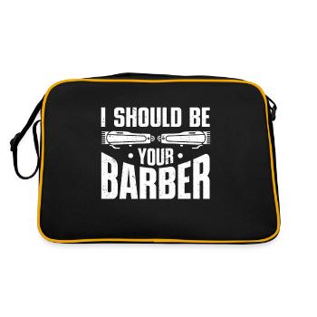 Drôle de coiffeur Cadeau Styliste Coiffeur - Sac Retro - noir/or - Dos