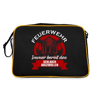 Feuerwehr Feuerwache Jugendfeuerwehr - Retro Tasche - Schwarz/Gold - Hinten