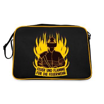 Freiwillige Feuerwehr Jugendfeuerwehr - Retro Tasche - Schwarz/Gold - Hinten