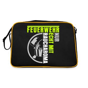 Jugendfeuerwehr Feuerwache Feuerwehr - Retro Tasche - Schwarz/Gold - Hinten