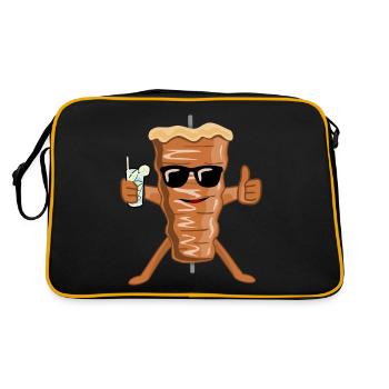 Doner kebab avec lunettes de soleil brochette kebab - Sac Retro - noir/or - Dos