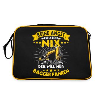 Baggerführer Baggerfahrer - Retro Tasche - Schwarz/Gold - Hinten