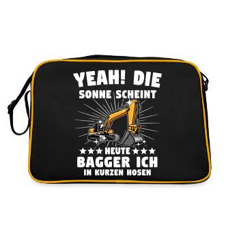 Baggerführer Baggerfahrer - Retro Tasche - Schwarz/Gold - Hinten