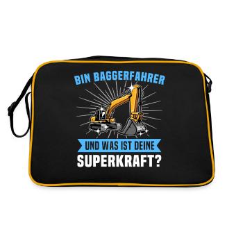 Baggerführer Baggerfahrer - Retro Tasche - Schwarz/Gold - Hinten