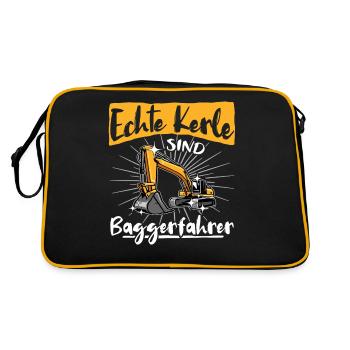 Baggerführer Baggern - Retro Tasche - Schwarz/Gold - Hinten